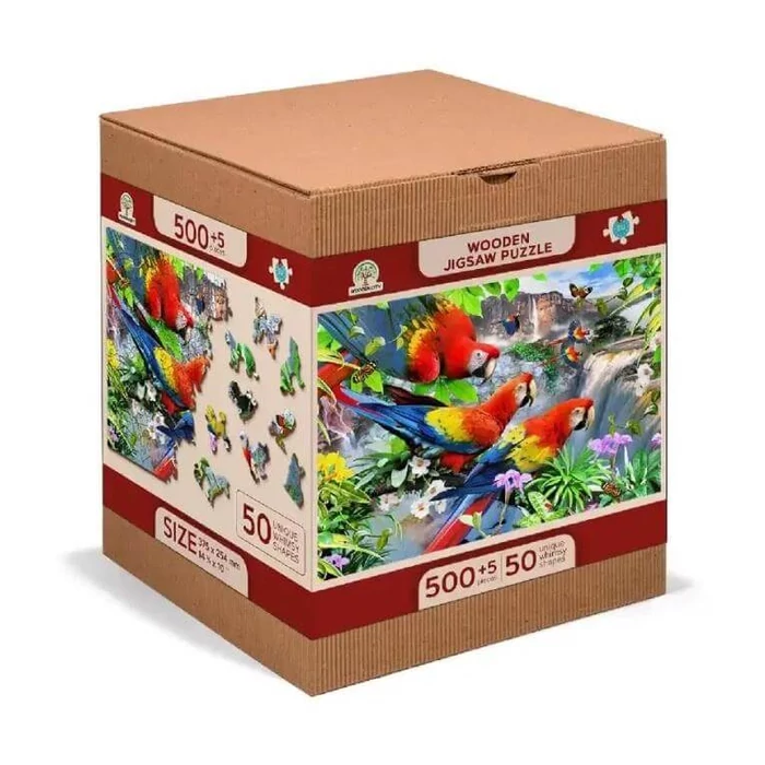 Wooden City NB505-0007-L - Papagájok szigete - 505 db-os fa puzzle
