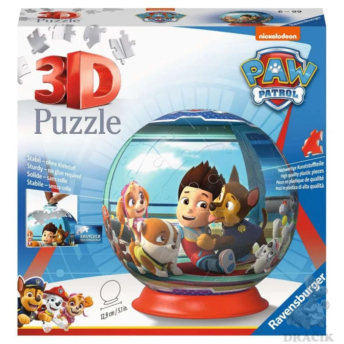 Ravensburger 12186 - Mancs őrjárat - 72 db-os 3D gömb puzzle