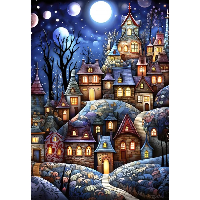 Alipson 50093 - Village Under The Moon - 1000 db-os puzzle