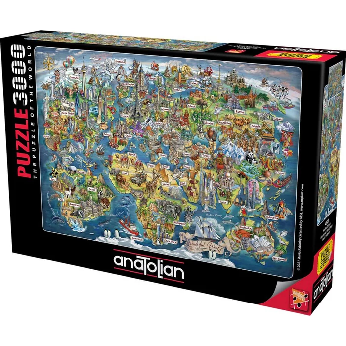 Anatolian 4923 - Wonderful World Map - 3000 db-os puzzle