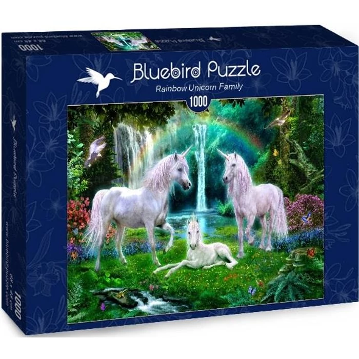 Bluebird puzzle 70193 - Rainbow Unicorn Family - 1000 db-os puzzle