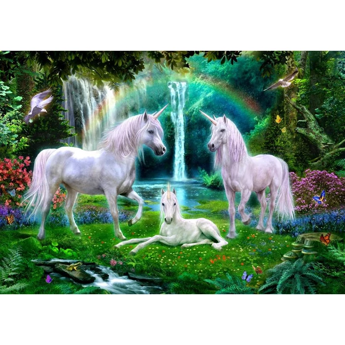 Bluebird puzzle 70193 - Rainbow Unicorn Family - 1000 db-os puzzle