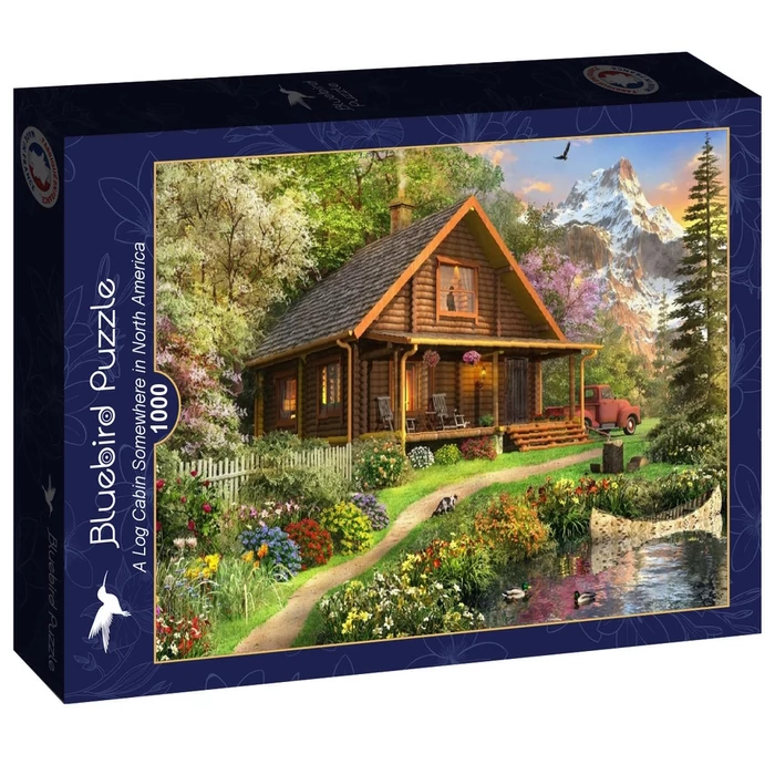  Bluebird 90332 - A Log Cabin Somewhere in North America - 1000 db-os puzzle