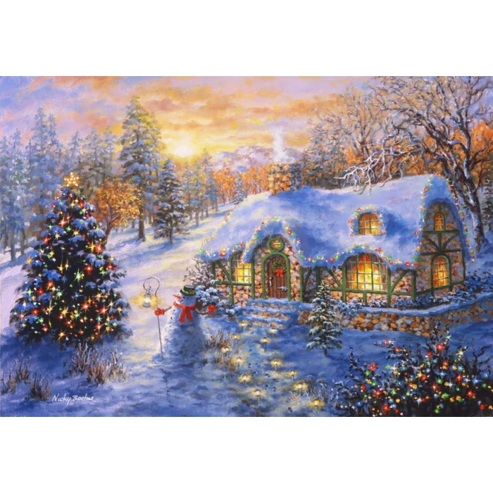 Bluebird 90352 - Christmas Cottage - 1000 db-os puzzle