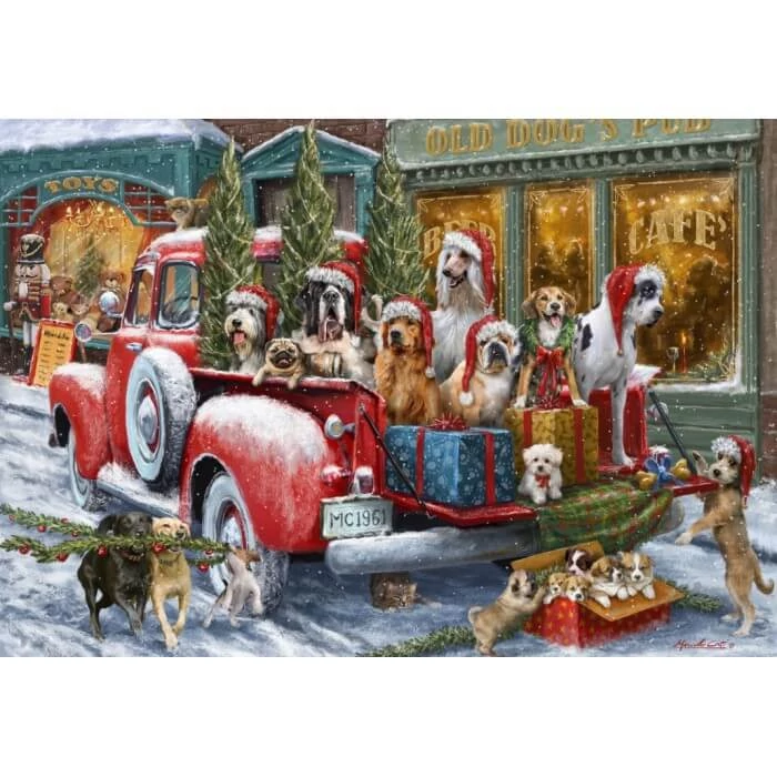 Bluebird 90523 -Dogs on Truck - 1000 db-os puzzle 