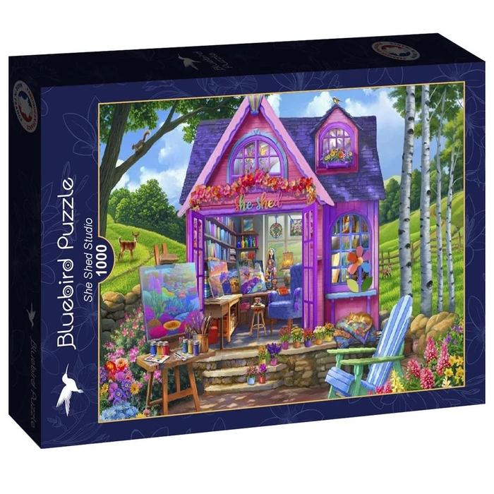Bluebird Puzzle „She Shed“ – 1000 Teile, Blumenhäuschen In Der Natur, Buntes Motiv, Puzzle Für Erwachsene, Hergestellt In Frankreich, 69x47,8 Cm Bluebird Puzzle „She Shed“ – 1000 Teile, Blumenhäuschen In Der Natur, Buntes Motiv, Puzzle Für Erwachsene, Hergestellt In Frankreich, 69x47,8 Cm