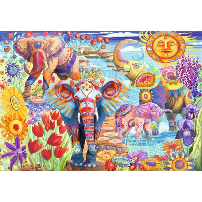 Bluebird 90367 - Elephants in the Garden - 1000 db-os puzzle