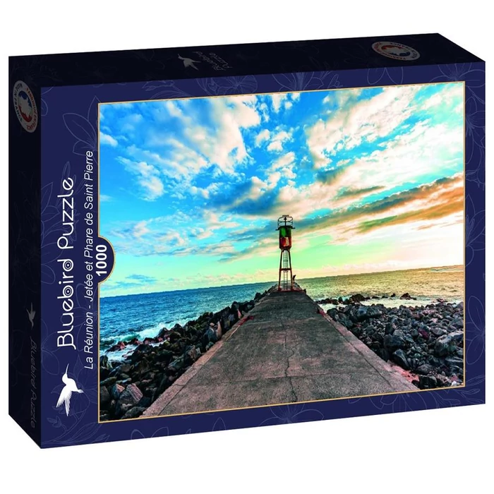 Bluebird 90300 - La Réunion, Jetée et Phare de Saint Pierre - 1000 db-os puzzle