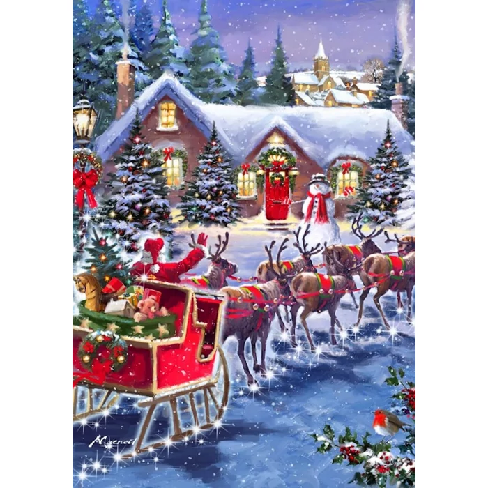 Bluebird 90519 - Santa And Sleigh - 500 db-os puzzle