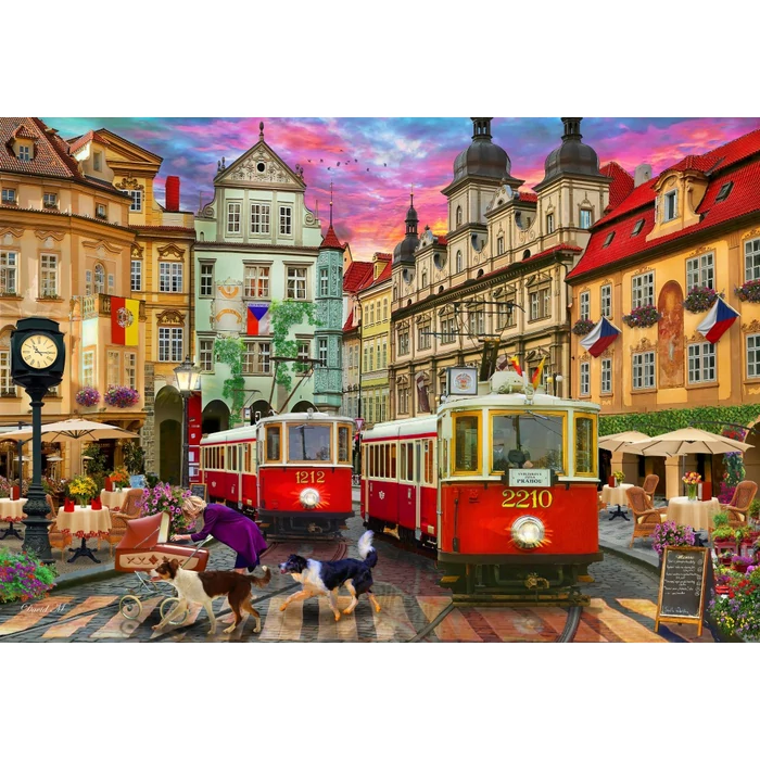 Bluebird 91157 - Prague Trolley's - 1000 db-os puzzle