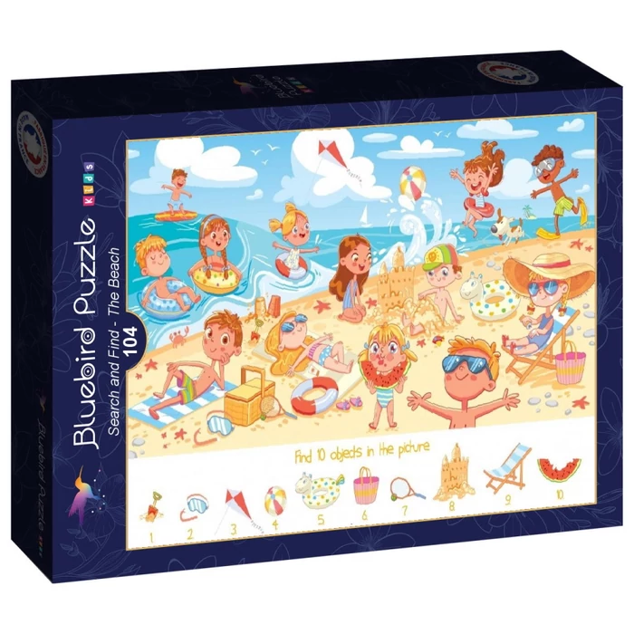 Bluebird 90056 - The Beach - Kids 104 db-os puzzle - Search and Find