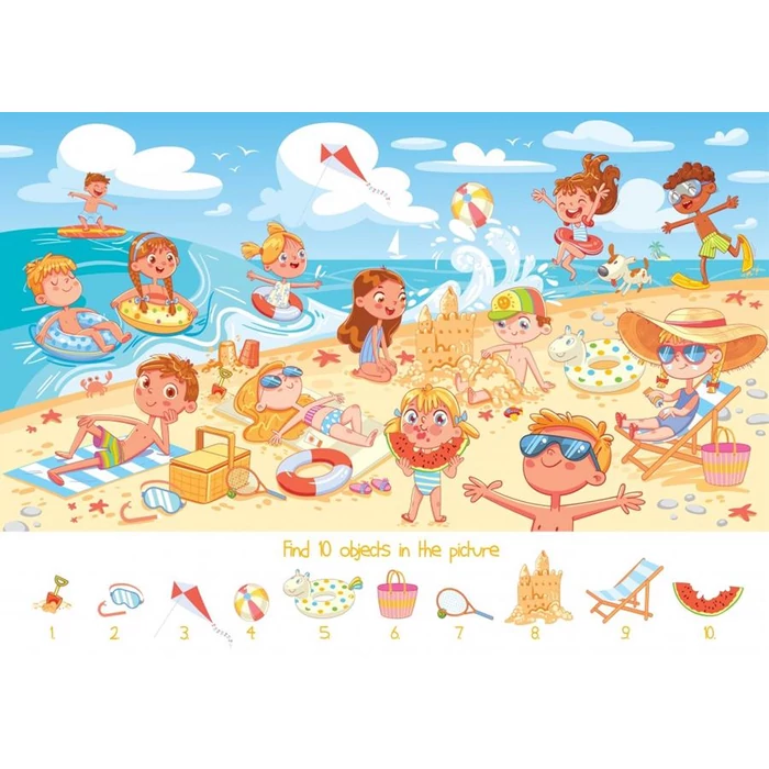 Bluebird 90056 - The Beach - Kids 104 db-os puzzle - Search and Find