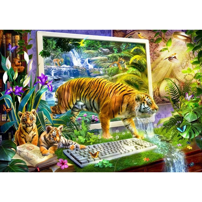 Bluebird puzzle 70200 - Tiger coming to Life - 1500 db-os puzzle