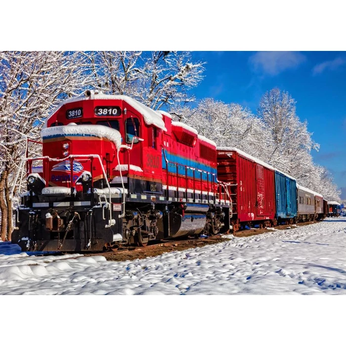 Bluebird puzzle 70282 - Red Train In The Snow - 1500 db-os puzzle