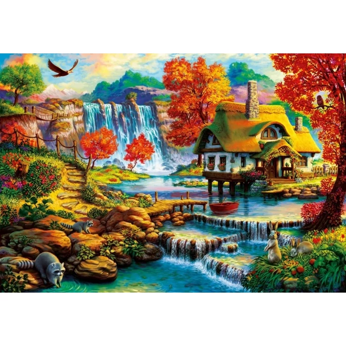 Bluebird 1000 db-os puzzle - Country House by the Water Fall (90583)