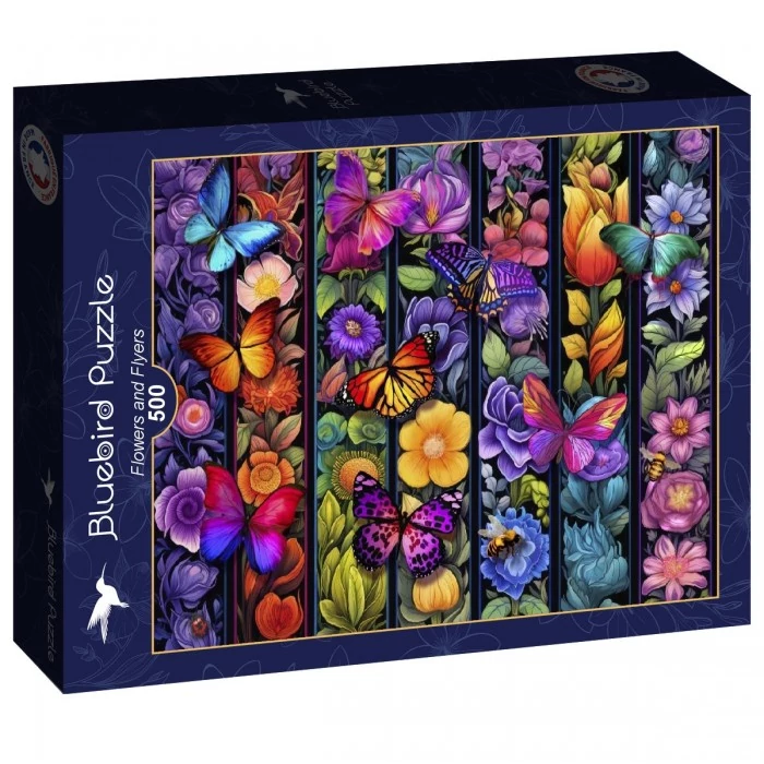 Bluebird 90595 - Flowers and Flyers - 500 db-os puzzle