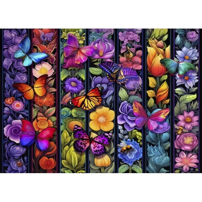 Bluebird 500 db-os puzzle - Flowers and Flyers (90595)