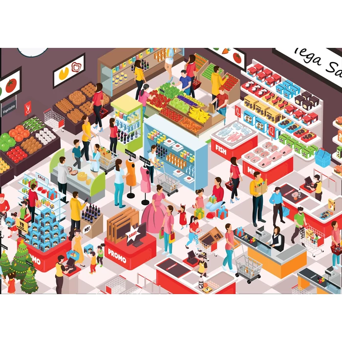 Brain Tree 2102105 - Food Mart - 1000 db-os puzzle