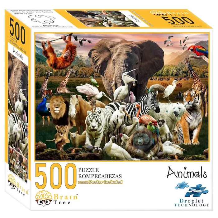 Brain Tree 2202001 - Animals  - 500 db-os puzzle