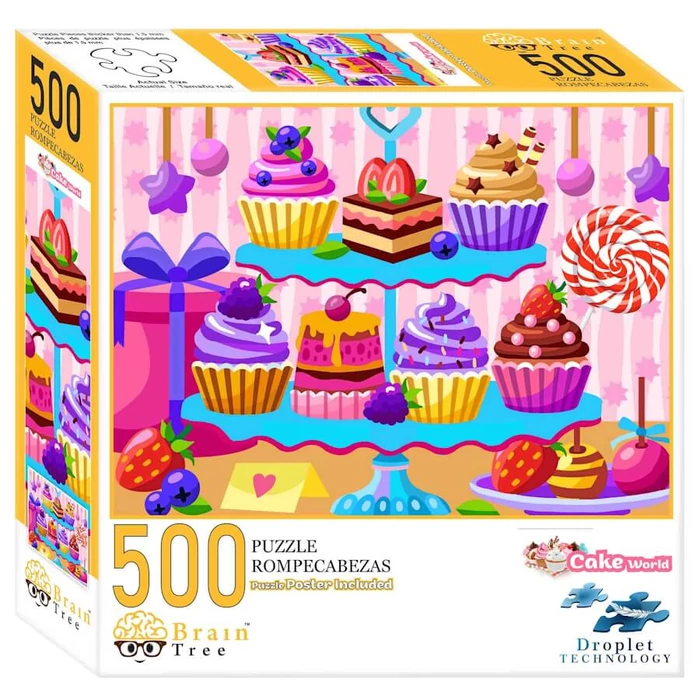 Brain Tree 2202002 - Cake World  - 500 db-os puzzle