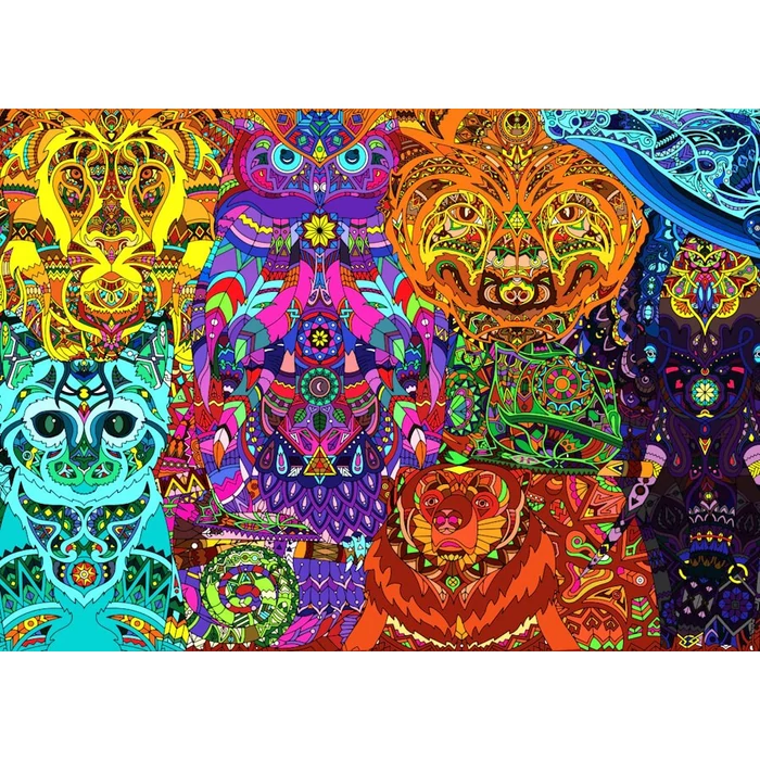 Brain Tree 2202010 - Tribal Animals  - 500 db-os puzzle