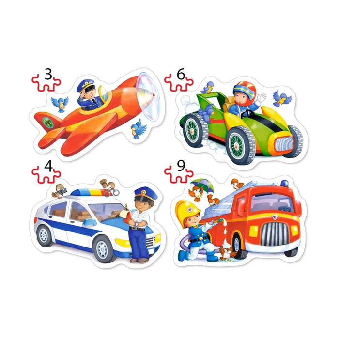 Castorland B-005055 - Sziluett puzzle - Érdekes szakmák - 3,4,6,9 db-os puzzle