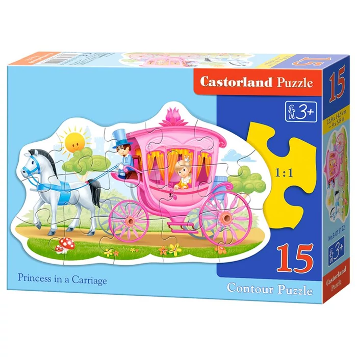 Castorland B-015122 - Hercegnő a lovaskocsiban - 15 db-os Sziluett puzzle