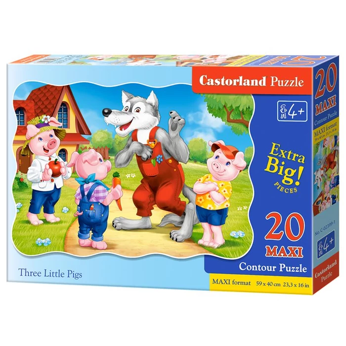 Castorland C-02399 - A három kismalac - 20 db-os Maxi puzzle