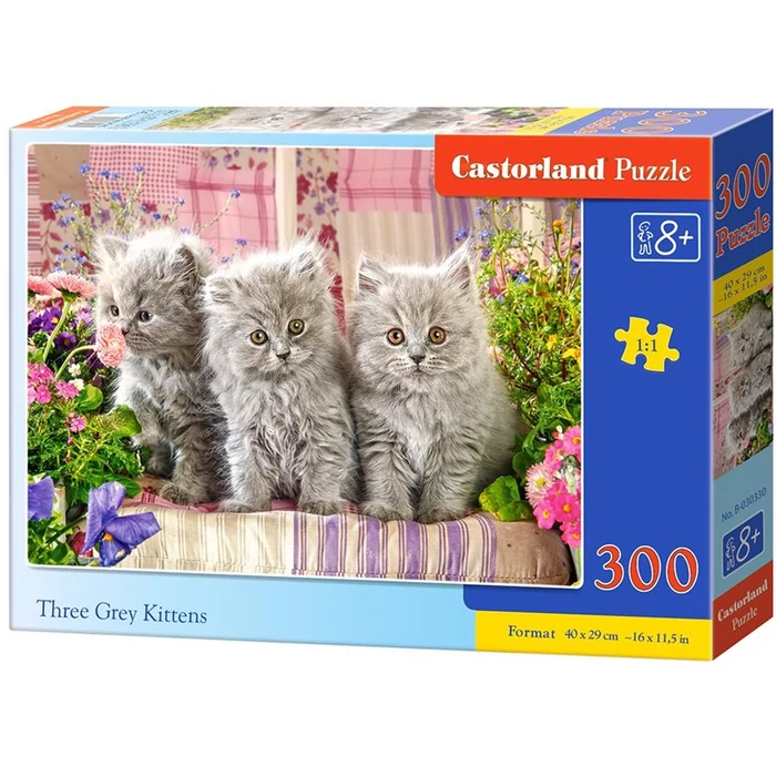 Castorland B-030330 - Három szürke kiscica - 300 db-os puzzle