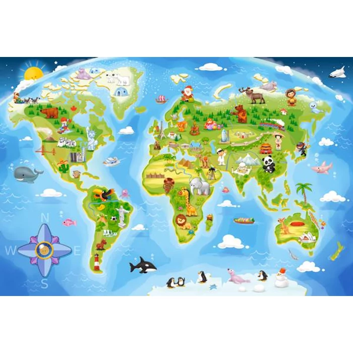 Castorland B-040117 - Világtérkép - 40 db-os Maxi puzzle