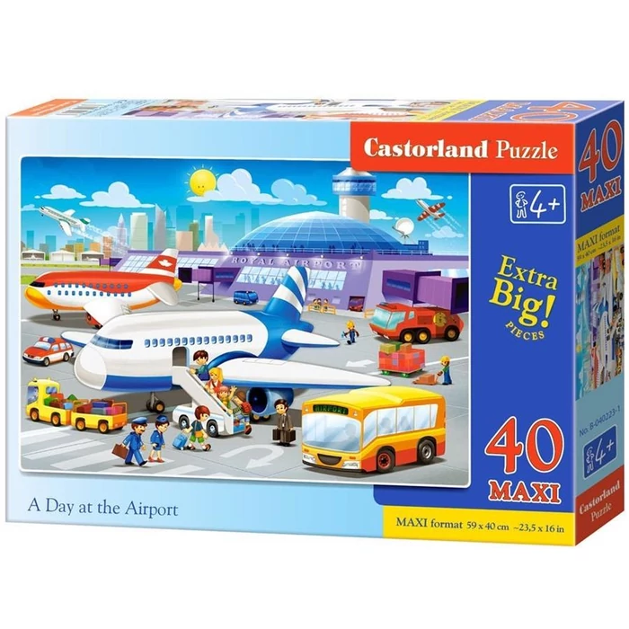 Castorland B-040223 - Egy nap a repülőtéren - 40 db-os Maxi puzzle