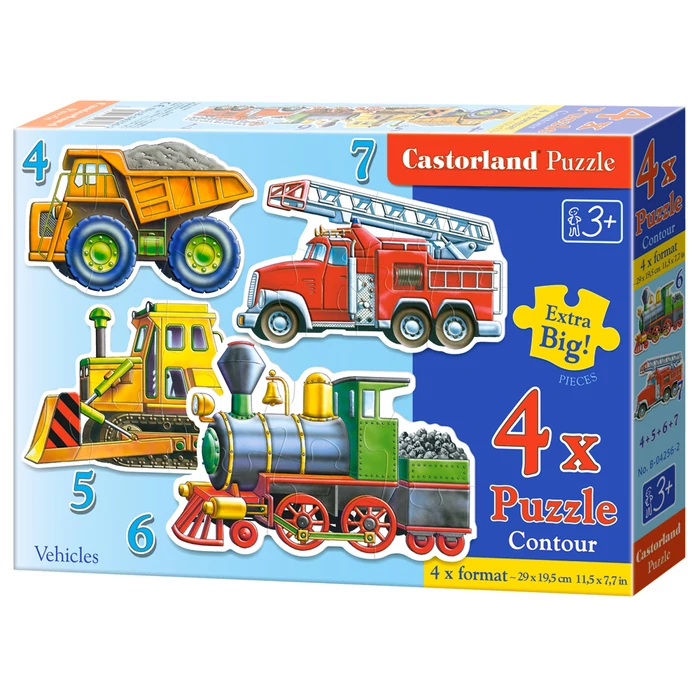 Castorland B-04256 - Sziluett puzzle - Munkagépek - 4,5,6,7 db-os