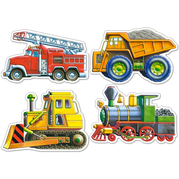 Castorland B-04256 - Sziluett puzzle - Munkagépek - 4,5,6,7 db-os