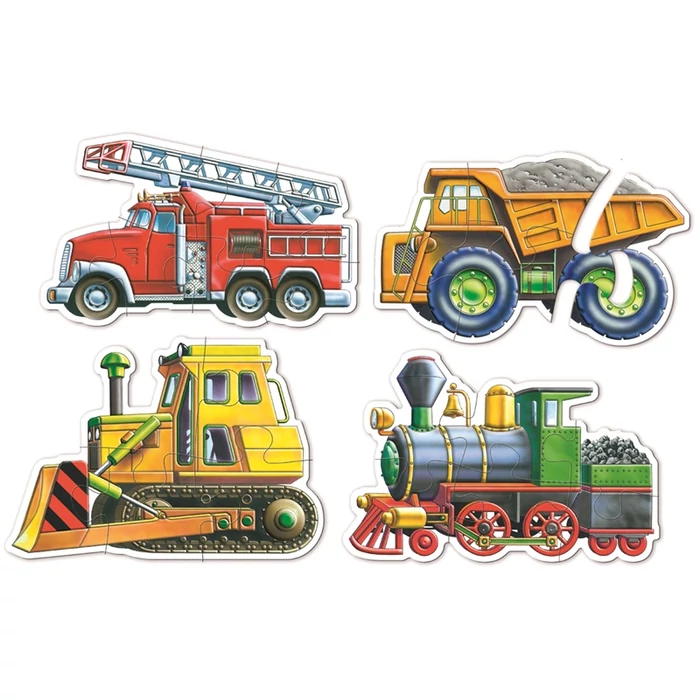 Castorland B-04256 - Sziluett puzzle - Munkagépek - 4,5,6,7 db-os