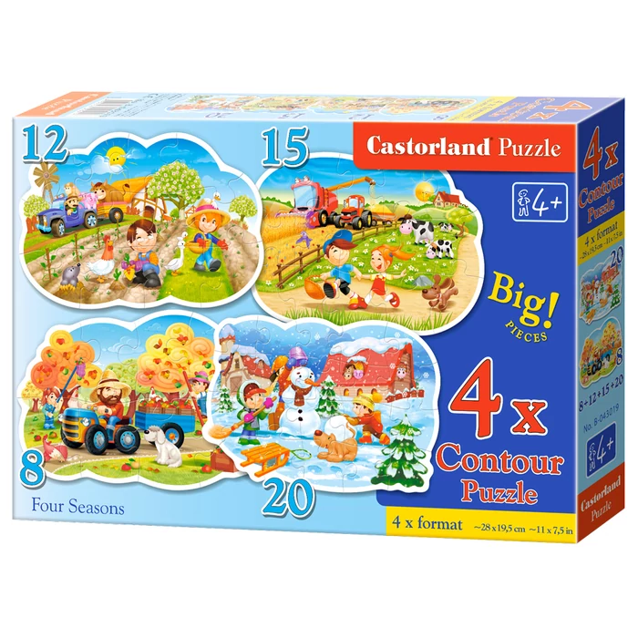 Castorland B-043019 - Négy évszak - 4 az 1-ben (8, 12, 15, 20 db-os) puzzle