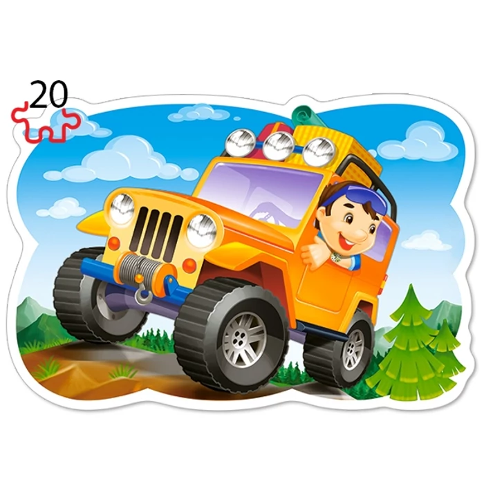 Castorland B-043057 - Vidám száguldás - 4 az 1-ben (8, 12, 15, 20 db-os) puzzle