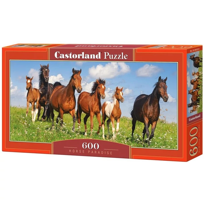 Castorland B-060351 - Panoráma puzzle - Boldog lovak - 600 db-os puzzle