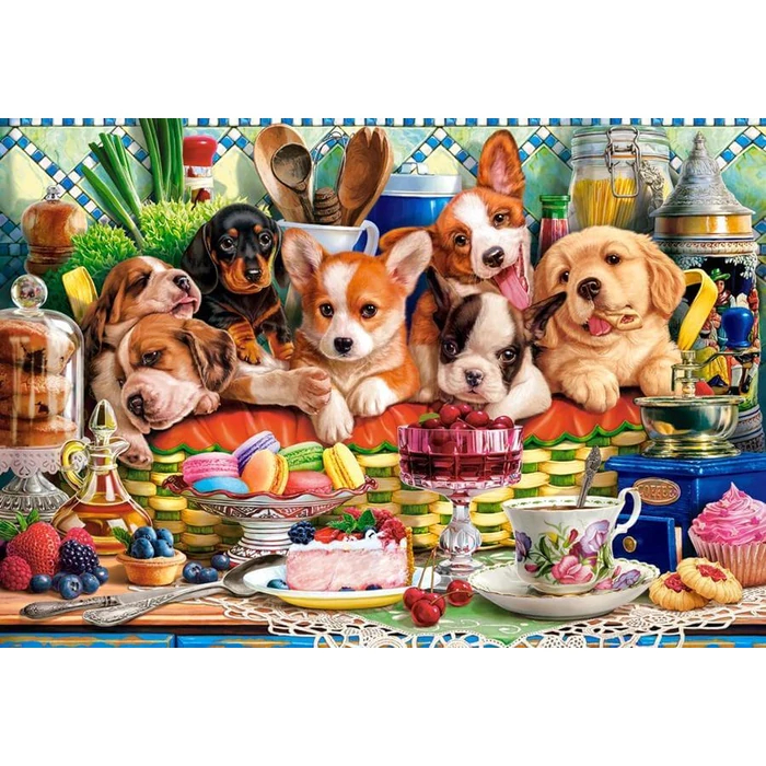 Castorland C-105335 - Délutáni tea kiskutyákkal - 1000 db-os puzzle