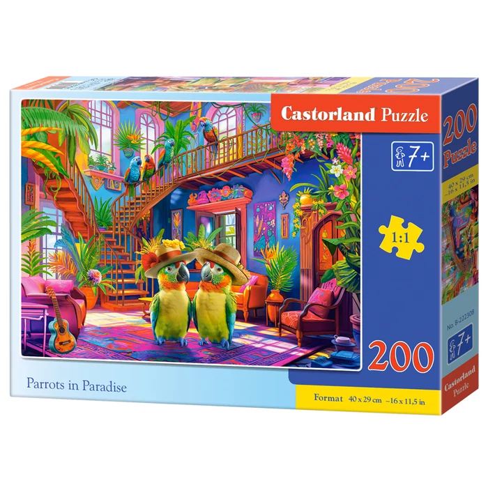 Castorland 200 db-os puzzle - Papagály paradicsom (B-222308)