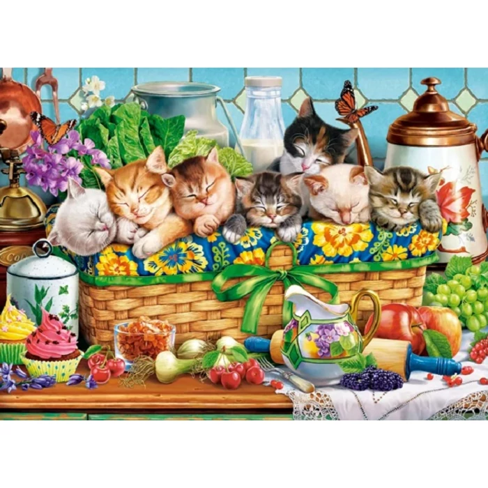 Castorland B-222278 - Szundító Kiscicák -  200 db-os puzzle