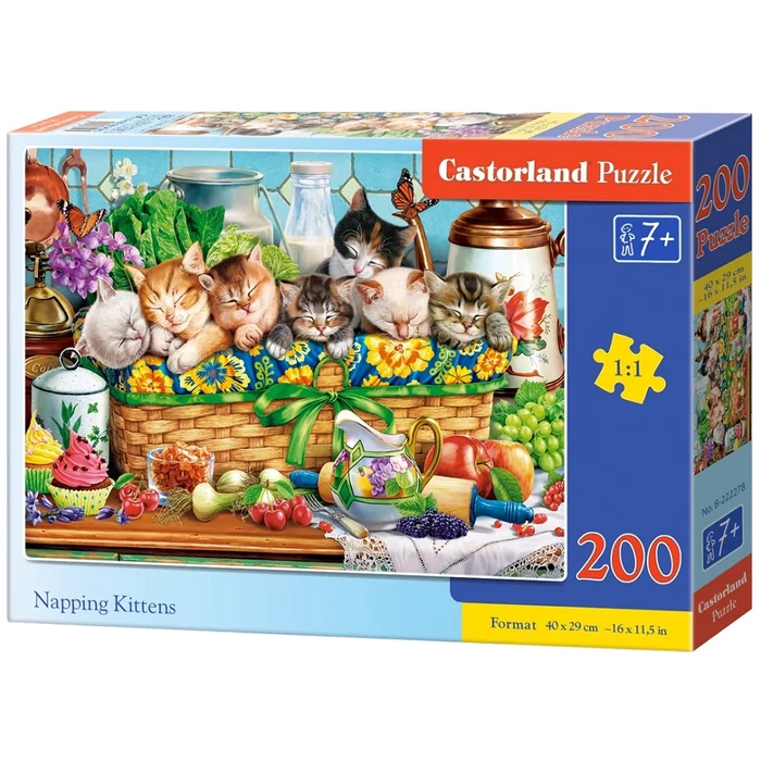 Castorland B-222278 - Szundító Kiscicák -  200 db-os puzzle