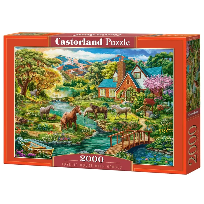 Castorland C-200931 - Idilli ház, lovakkal - 2000 db-os puzzle