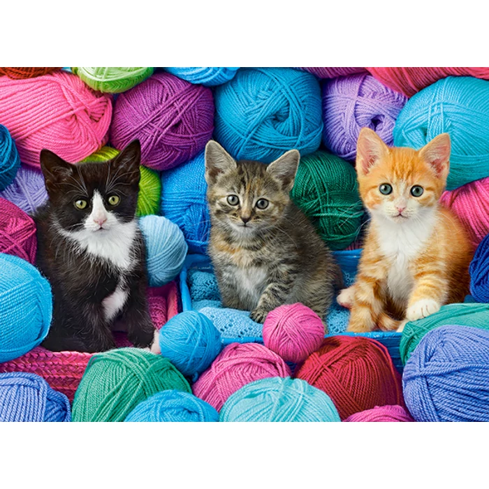 Castorland B-030477 - Kiscicák a fonalboltban - 300 db-os puzzle
