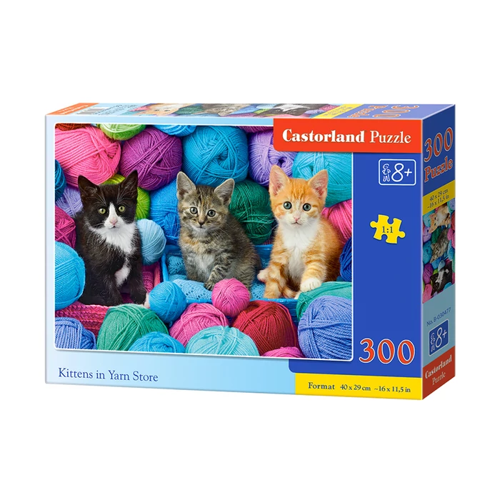 Castorland B-030477 - Kiscicák a fonalboltban - 300 db-os puzzle