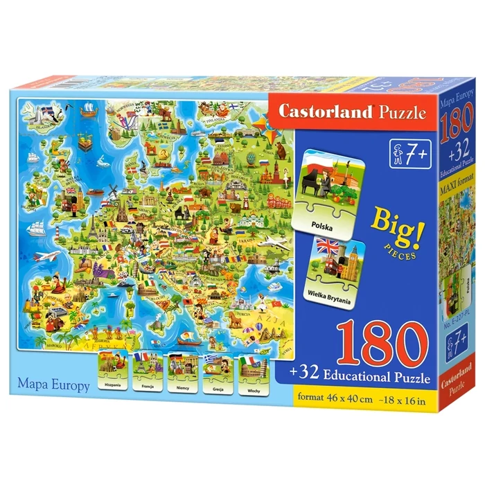 Castorland E-227 - Európa - Oktató puzzle
