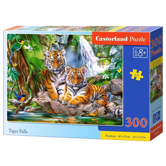 Castorland B-030385 - Tigrisek a vízesésnél - 300 db-os puzzle