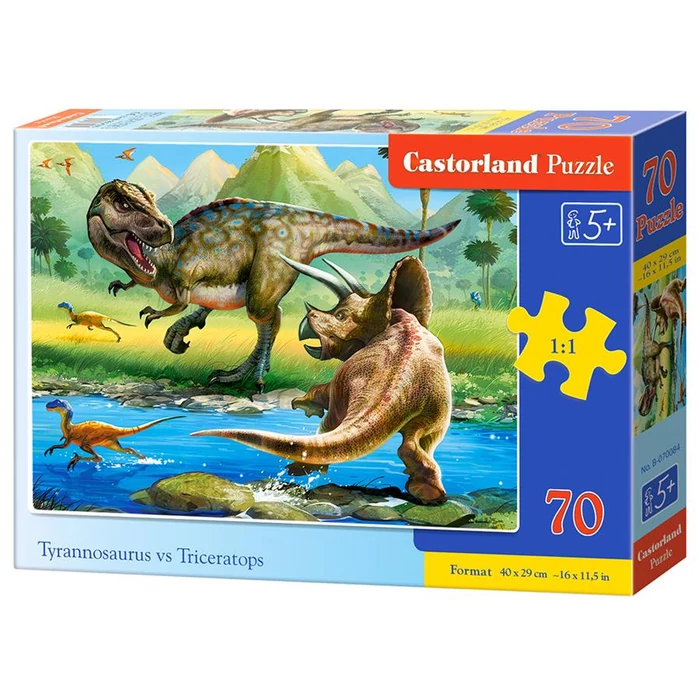 Castorland B-070084 - Tirannoszaurusz vs. Triceratopsz - 70 db-os puzzle