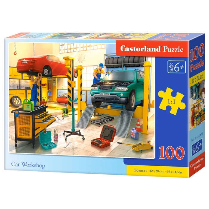 Castorland B-111206 - Autószerelő műhely - 100 db-os puzzle