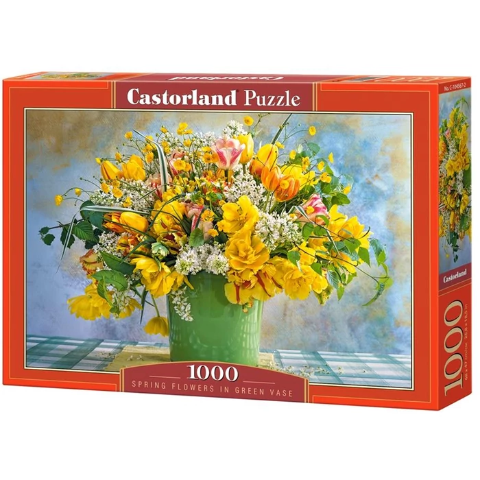 Castorland C-104567 - Tavaszi virágok zöld vázában - 1000 db-os puzzle