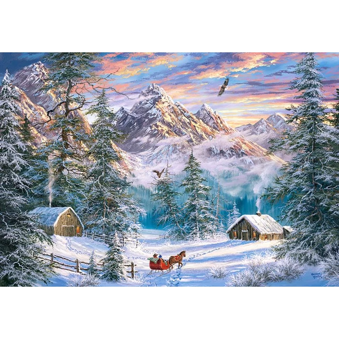 Castorland C-104680 - Karácsony a hegyekben - 1000 db-os puzzle